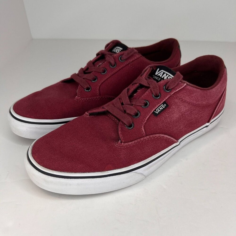 Vans Mens 721356 Burgundy Old Skool Lace Up Canvas Low Top Size 10 Sneakers